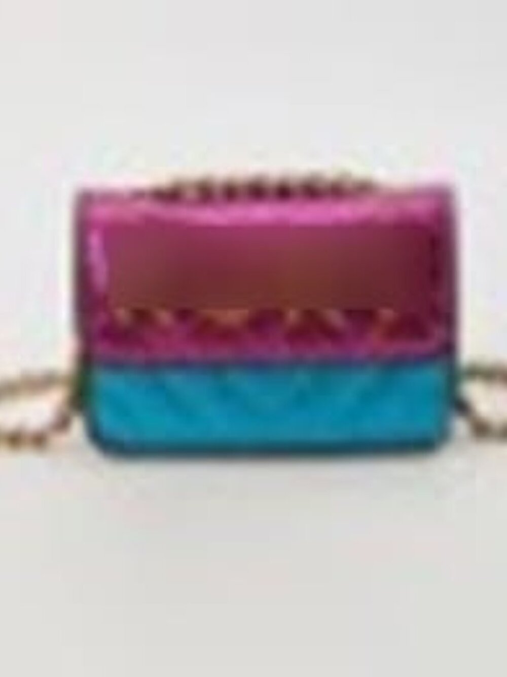 P3034-NEW Fashion Blue Pink Metallic Mini Bag with Chain